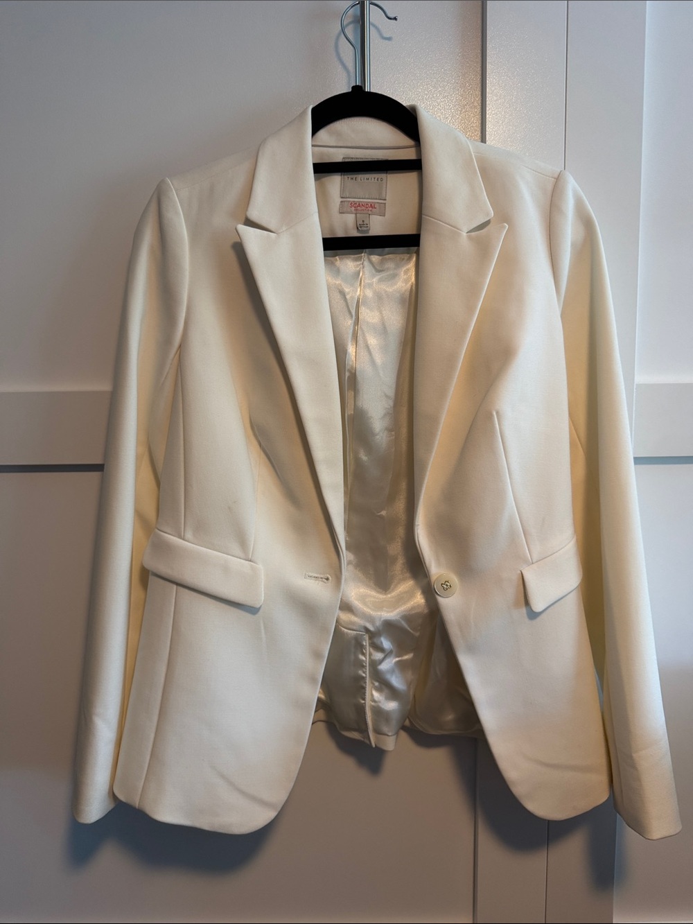 The Limited Scandal connection Cream Single-Button Tailored Blazer
